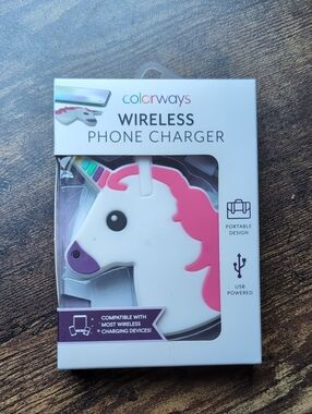 Colorways Unicorn Wireless Phone Charger — White & Pink